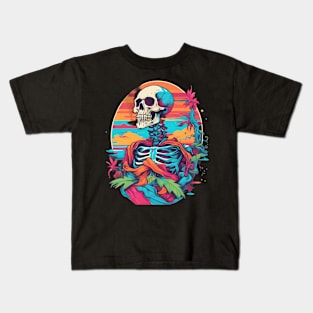 Colorful preppy skeleton style Kids T-Shirt